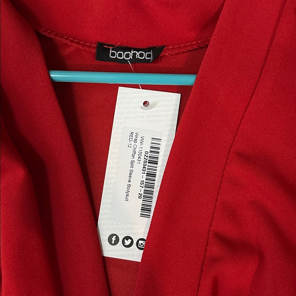 Vibrant Red Bodysuit, NWT - Picture 2 of 2